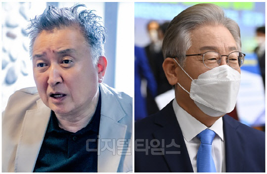 김영환(왼쪽) 전 국회의원과 이재명 경기도지사. 디지털타임스 DB, 연합뉴스